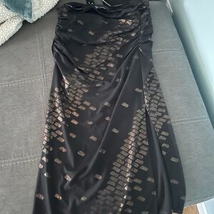 Elegant Black and Gold Skirt WHBM